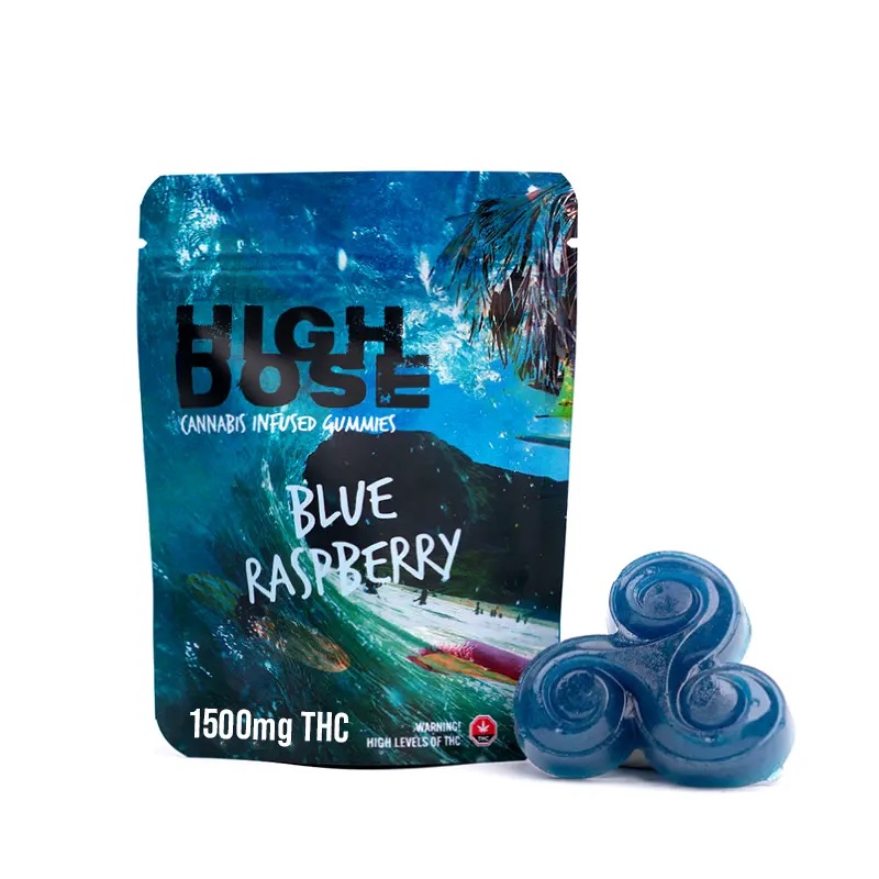 1500mg THC Gummies – High Dose Blue Rasberry